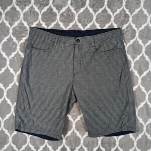 Howe Reversible Travel Shorts Men 38 Blue Gray Stretch Chino